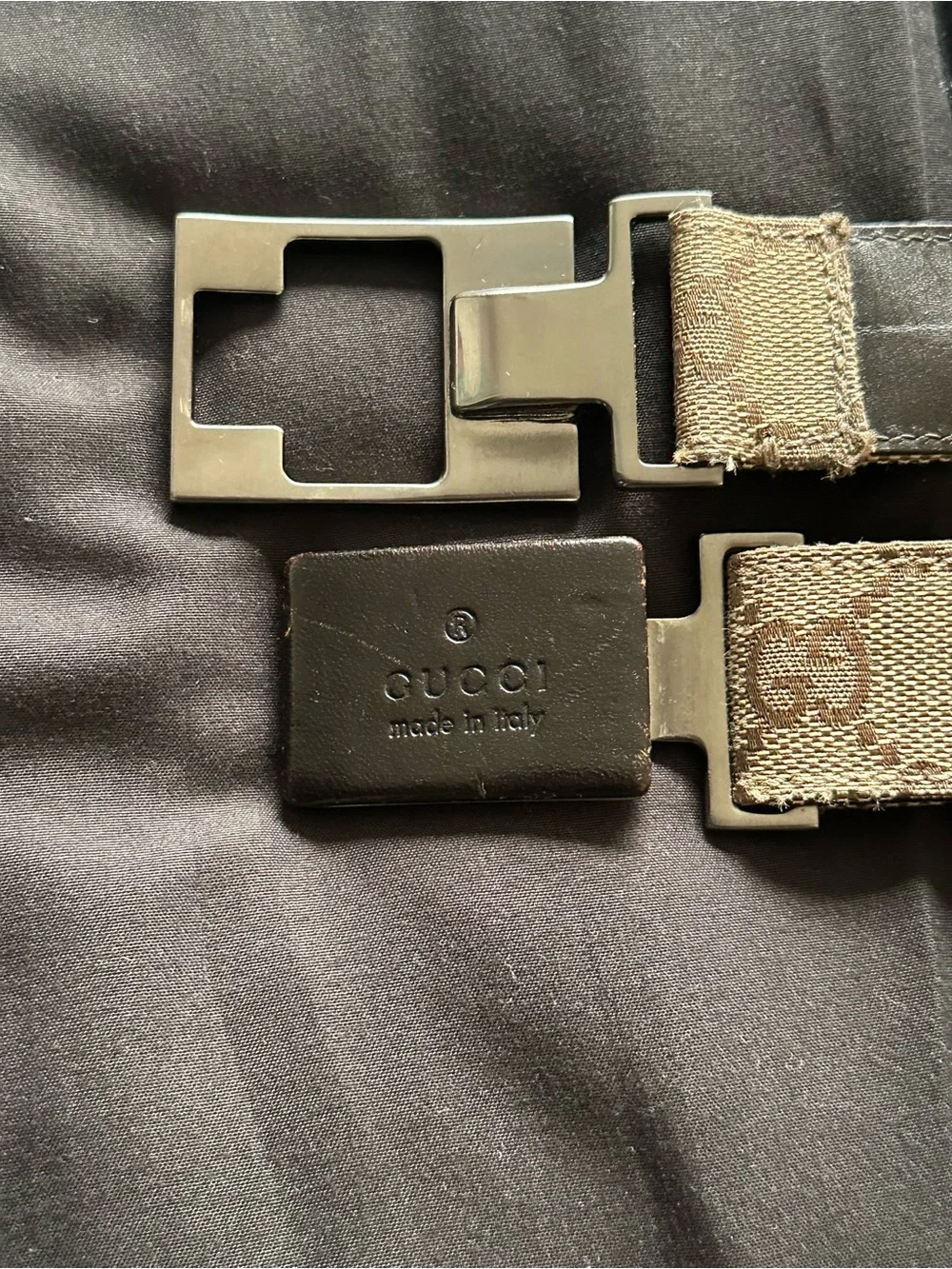 Gucci GG Monogram Canvas Belt in Brown and Tan
